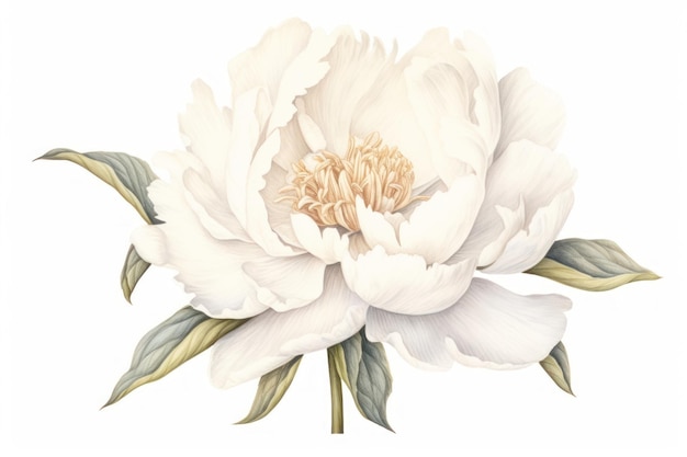 Photo flower plant white peony