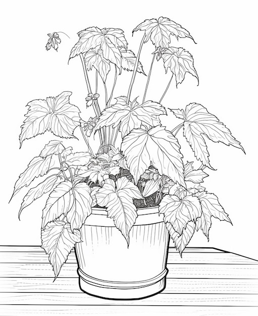 Photo a flower poet coloring page line art for kids