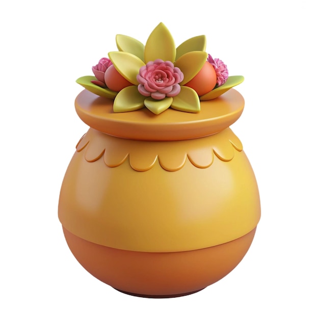 a flower pot with a flower on it