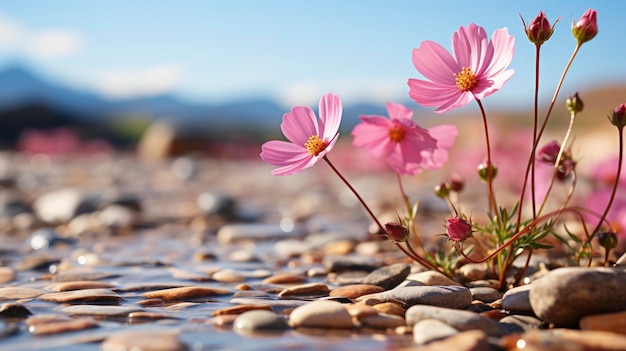 Flower On Road HD Background Wallpaper Desktop Wallpaper