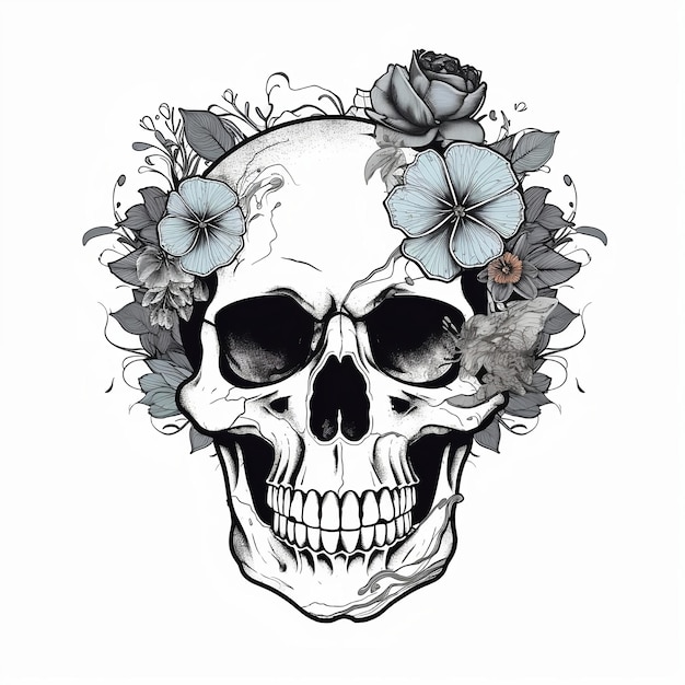 Flower skull art