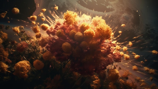 A flower in space the size of a planet catastrophe Galactic nebulae Generative AI