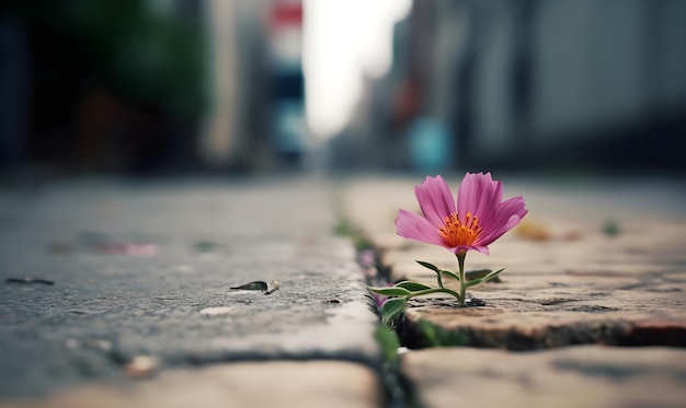 A flower in the street