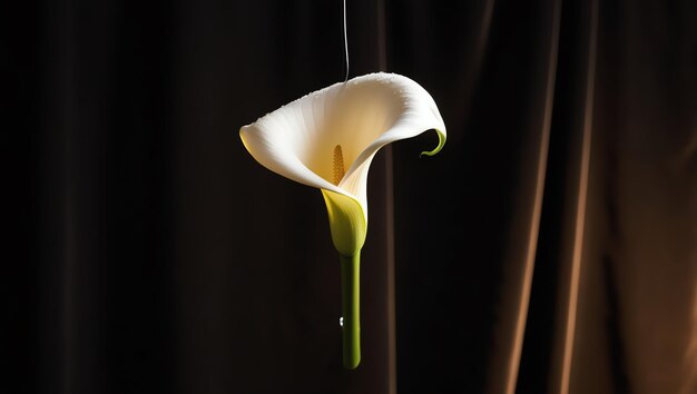 Photo a flower that is hanging from a string