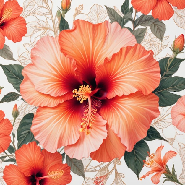 a flower that is painted in pink and orange