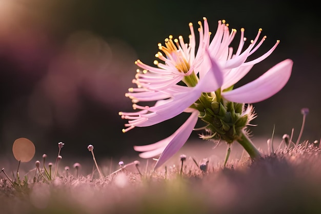 A flower that is pink in color