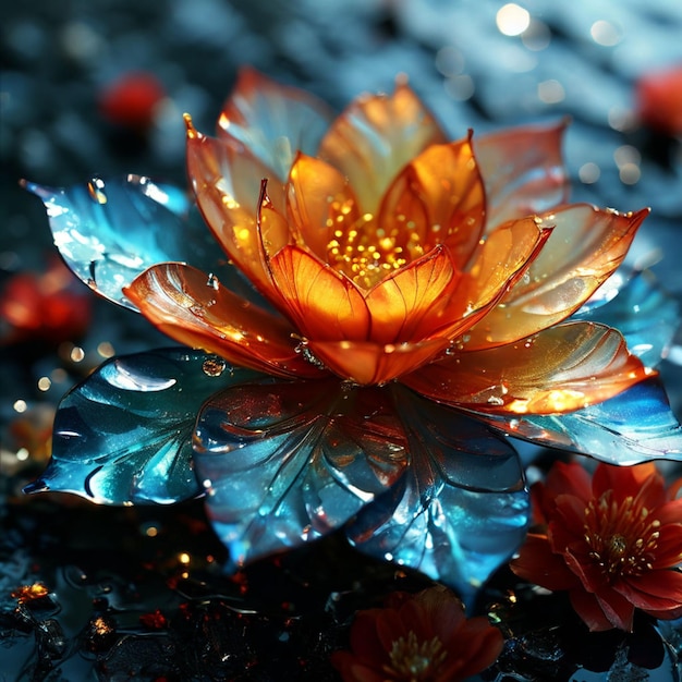 a flower that is in water