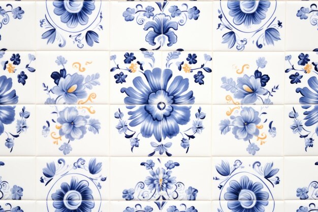 Photo flower tiles wall pattern backgrounds white