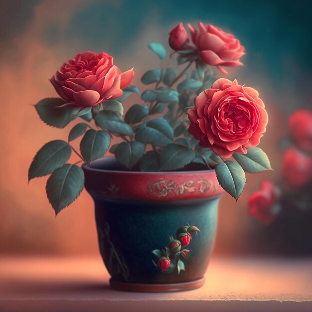 flower on vase illustration image