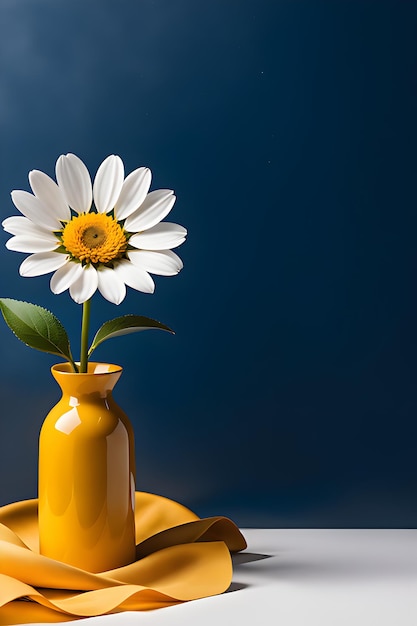 flower vase with olive color and dark blue background