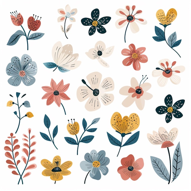 Photo flower vector set