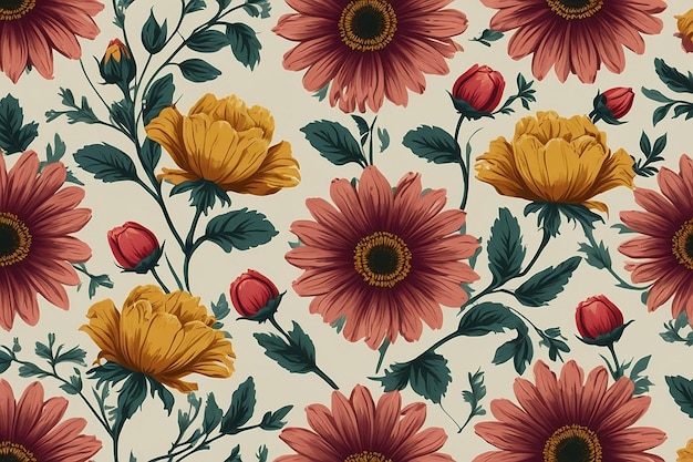 Flower vintage seamless background