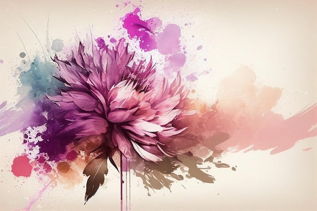 Flower watercolor art background Wallpaper designGenerative AI