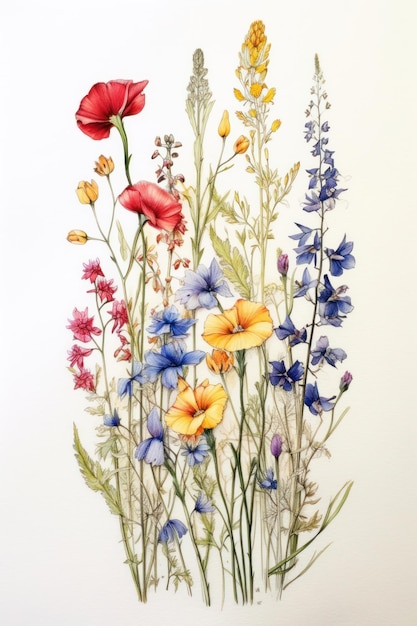 Photo flower wildflower painting pattern