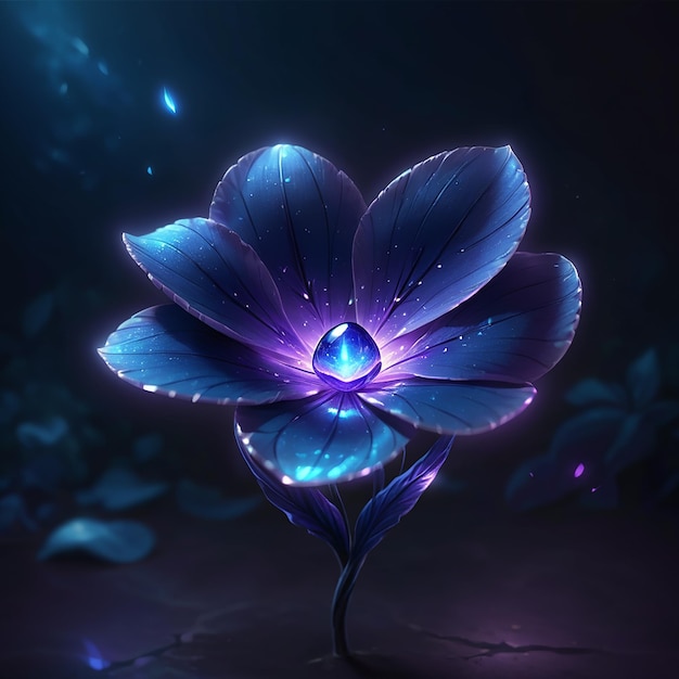 Photo a flower with a blue center that says  blue sapphire