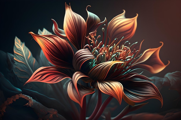 A flower with a dark background