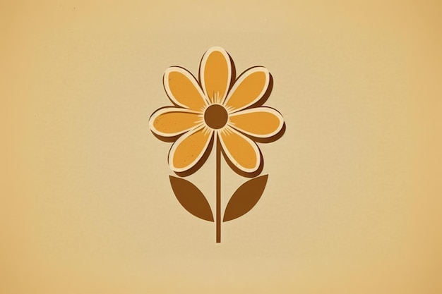 Flower with orange petals on green background created using generative ai technology