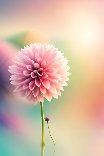 A flower with a pink flower on it