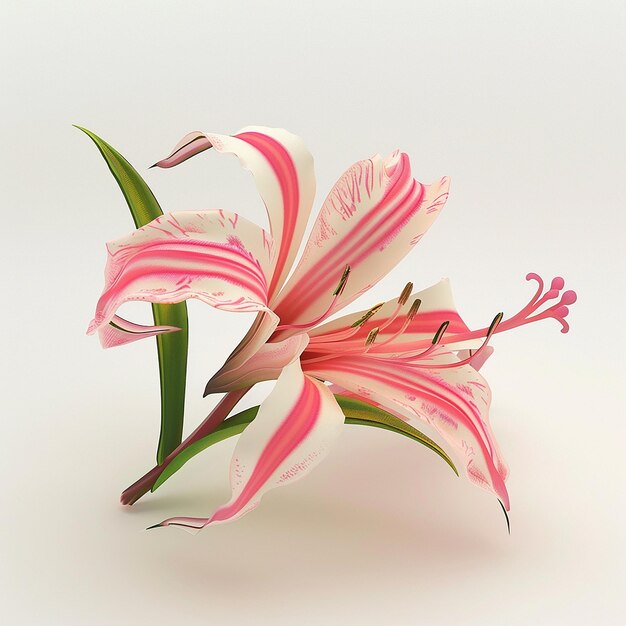 a flower with pink and white stripes on it