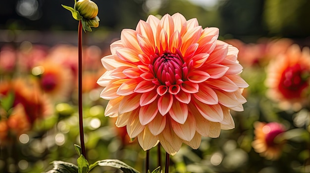 A flower with pink and yellow petals