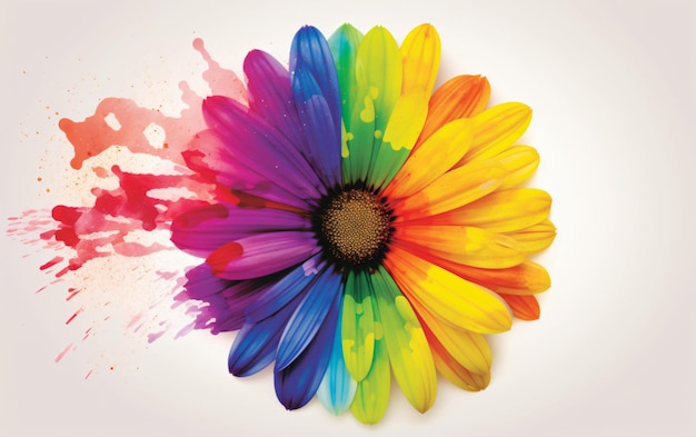 a flower with a rainbow color