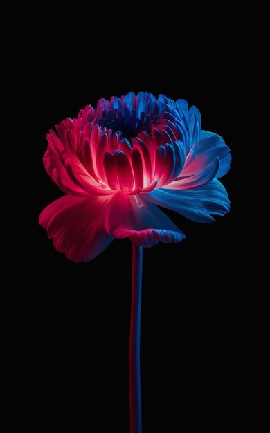 Photo a flower with the red and blue colors of the petals