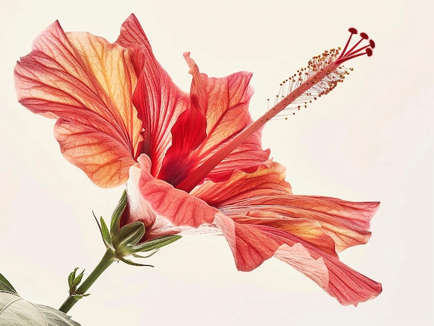 Photo a flower with a red flower and the word hibiscus on it