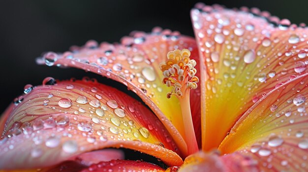 a flower with water drops on it and a water droplet