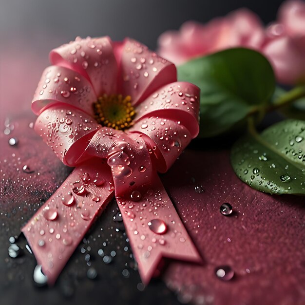 Photo a flower with water drops on it and the word water on it