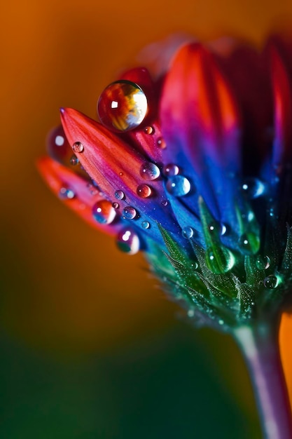 A flower with water drops on it