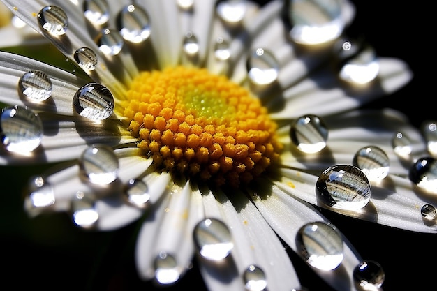 A flower with water drops on it