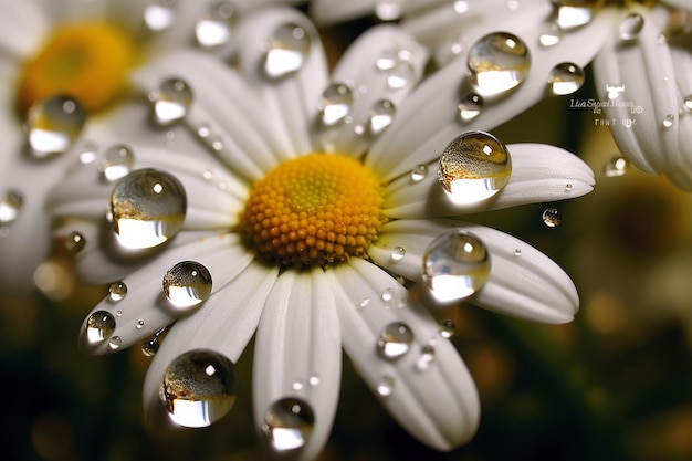 A flower with water drops on it