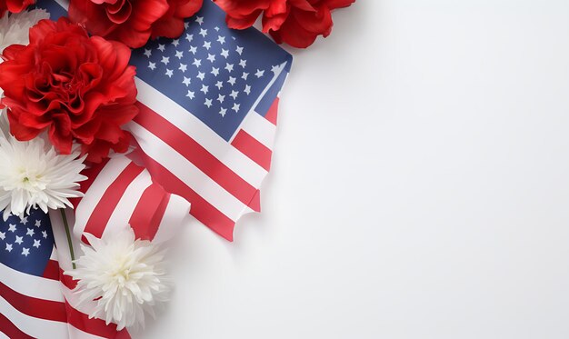 FlowerAdorned American Flags on Cape May's Fourth of July Celebration Generative AI