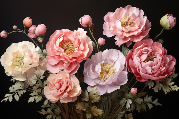 Photo flowering peonies chinese peony flowers peony roses peonies flowers peony flowers