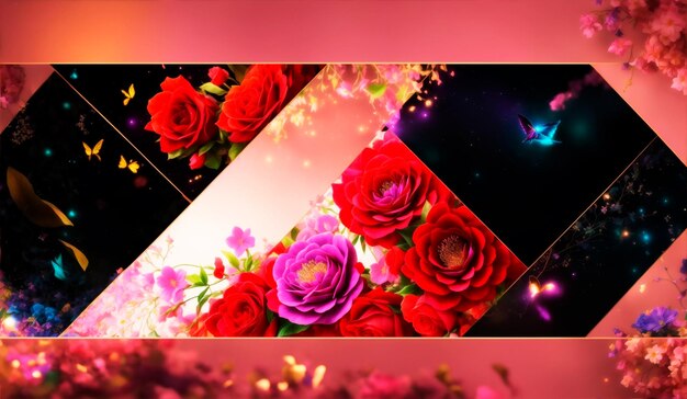 Flowers abstract background banner