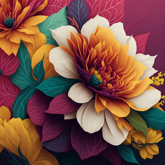 a flowers in abstract background