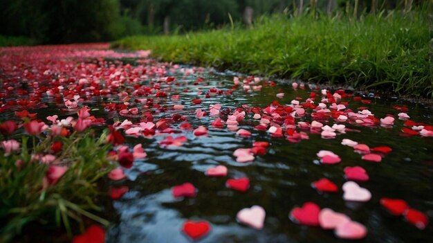 Photo flowers are on the water and in the water