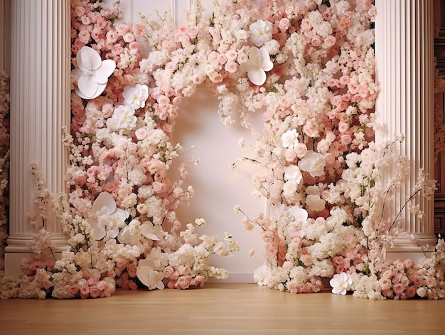 Flowers Background Decoration with Pastel Color AI Generated