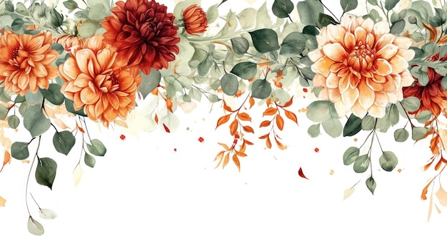 Flowers background Watercolor style Rustic wedding