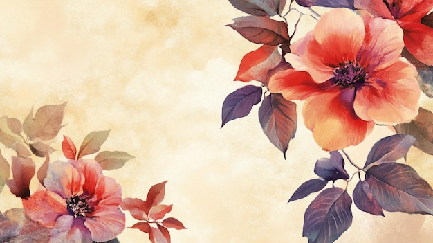 flowers on a beige background