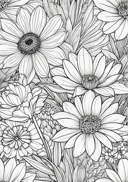 flowers in black and white