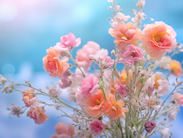 Flowers on bokeh background