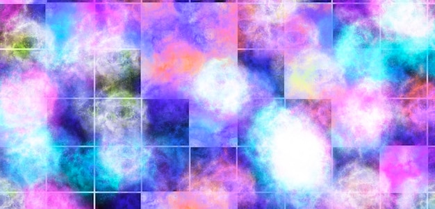 Flowers booms geometric nebula galaxies art background