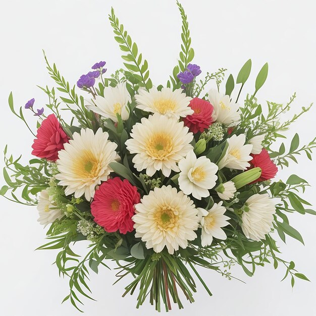 Flowers bouquet on white background generated by AI