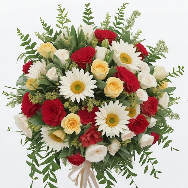 Flowers bouquet on white background generated by AI