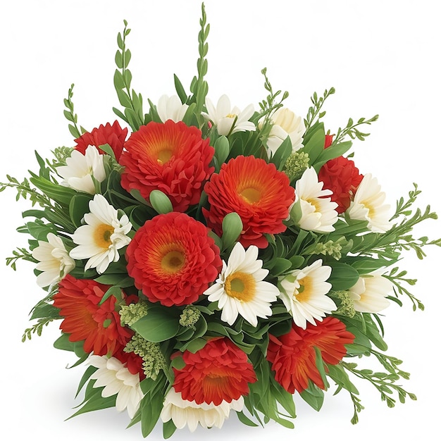 Flowers bouquet on white background generated by AI