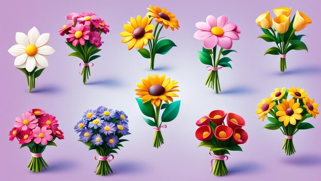 flowers bouquets element collection