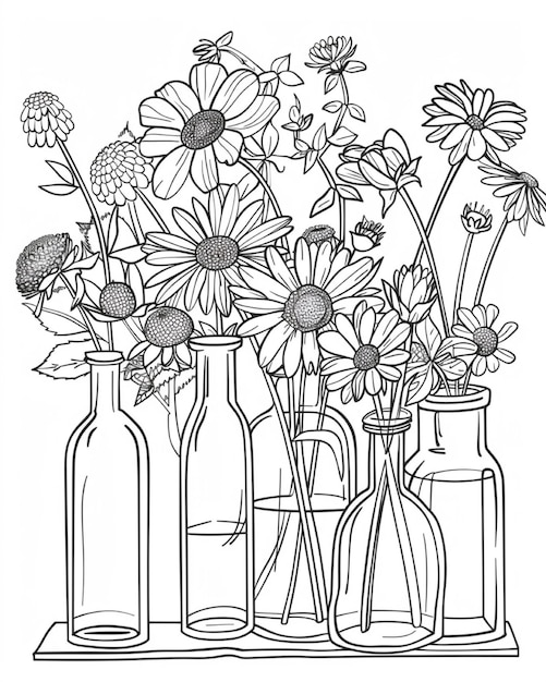 flowers coloring page for adults