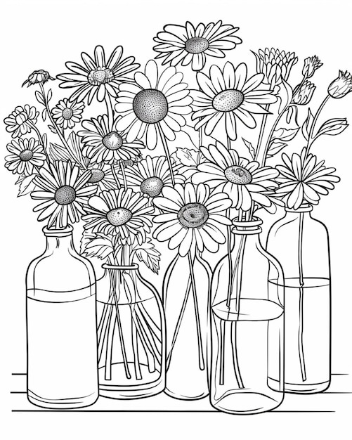 flowers coloring page for adults