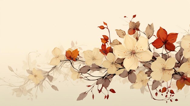 Flowers on a cream colored background